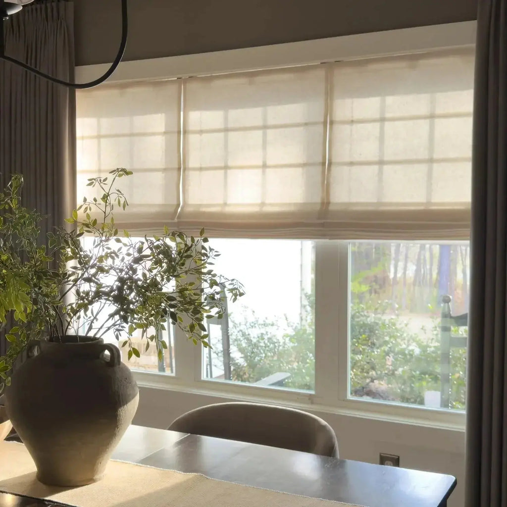 Patti Belgian Linen Roman Shade Cordless