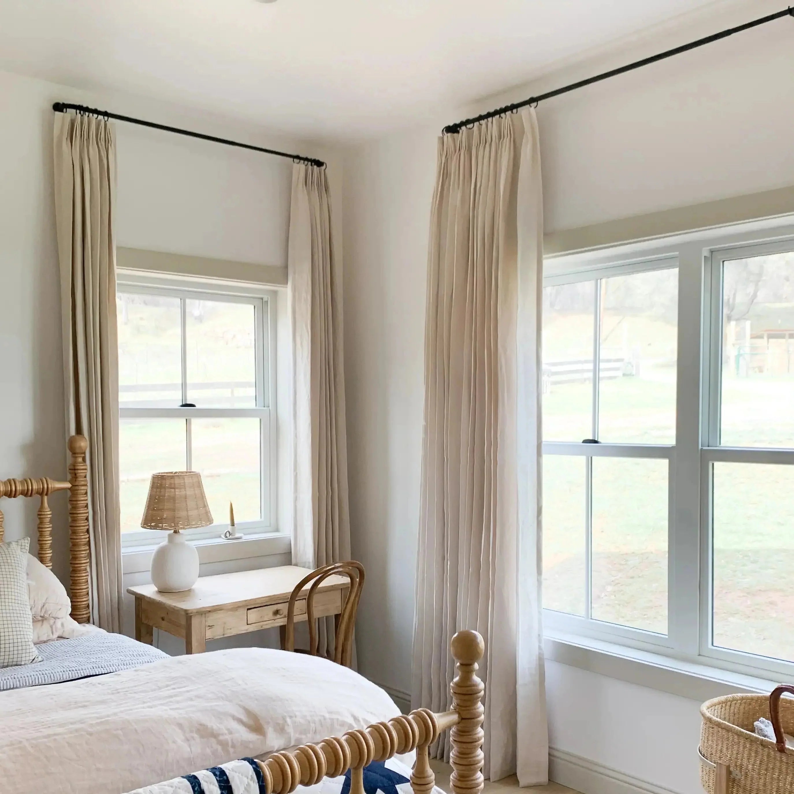 Patti Premium 100% Belgian Flax Linen Curtain Pleated