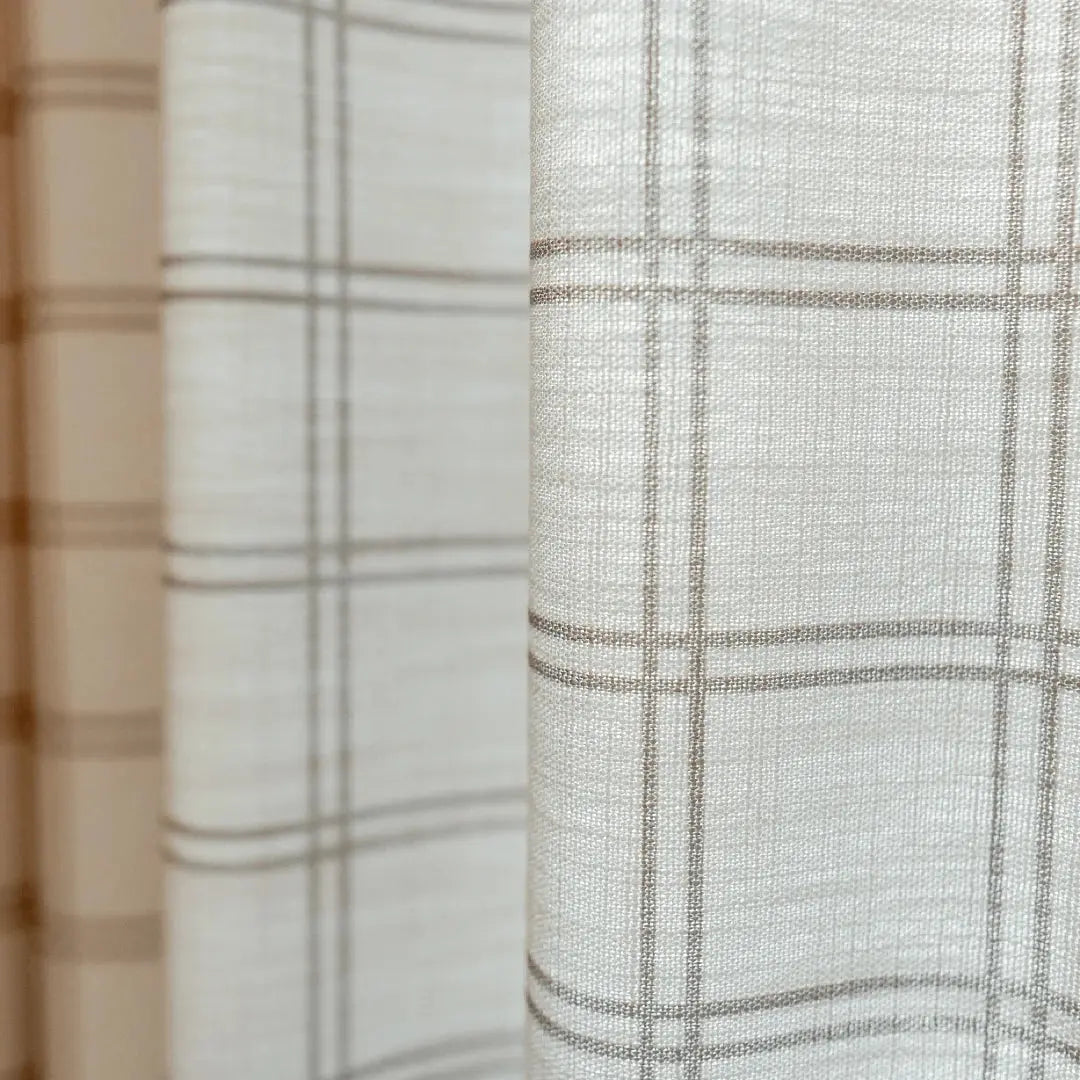 Stefana Silber Print Linen Blend Curtain Drapery Pleated