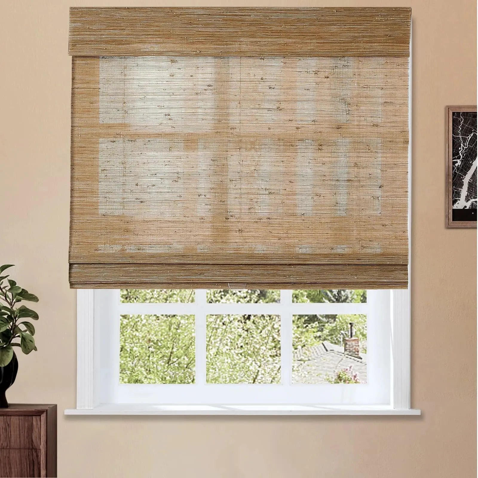 Natural Jute Bamboo Woven Shade - Bark