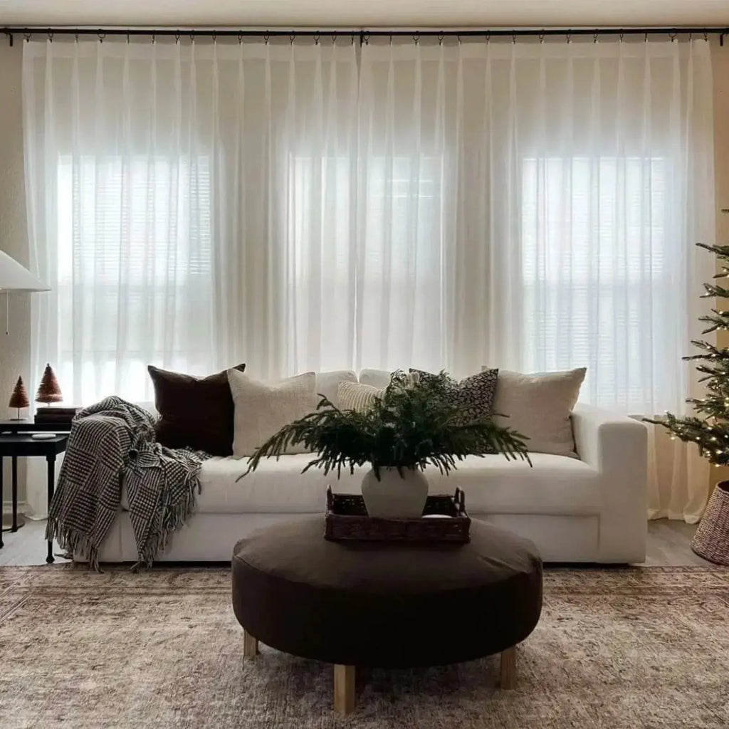 Scandina Solid Voile Sheer Curtain Pleated