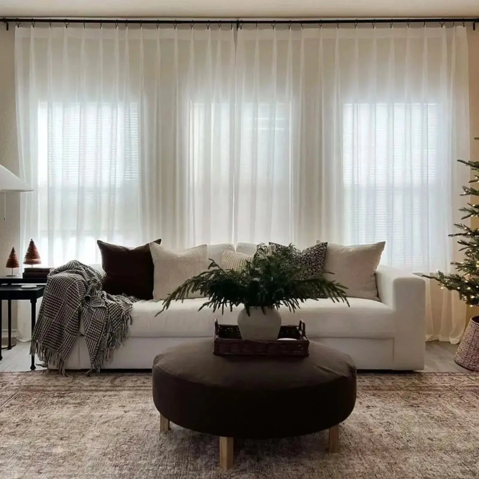 Scandina Solid Voile Sheer Curtain Pleated