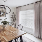 Stefana Silber Print Linen Blend Curtain Drapery Pleated