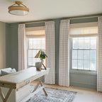 Stefana Silber Print Linen Blend Curtain Drapery Pleated