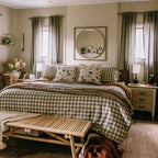 Stefana Silber Print Linen Blend Curtain Drapery Pleated