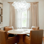 Stefana Silber Print Linen Blend Curtain Drapery Pleated