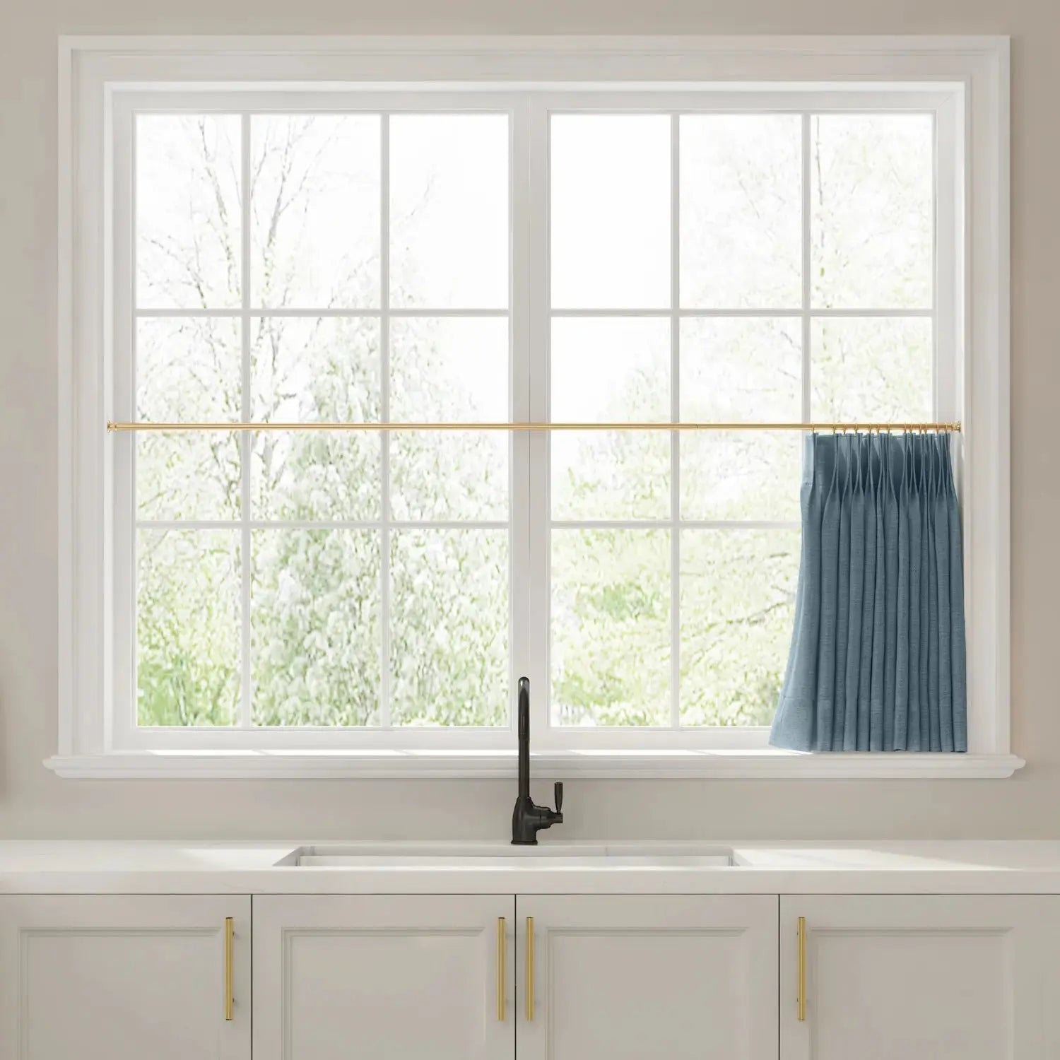 Liz Linen Pleated Cafe Curtains