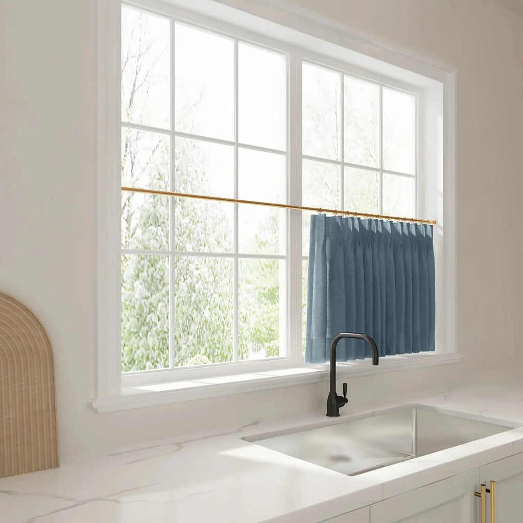 Liz Linen Pleated Cafe Curtains