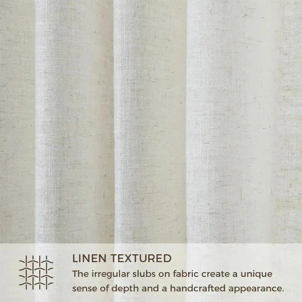 Liz Linen Pinch Pleat Ready Made Curtain with Blackout Thermal Lining