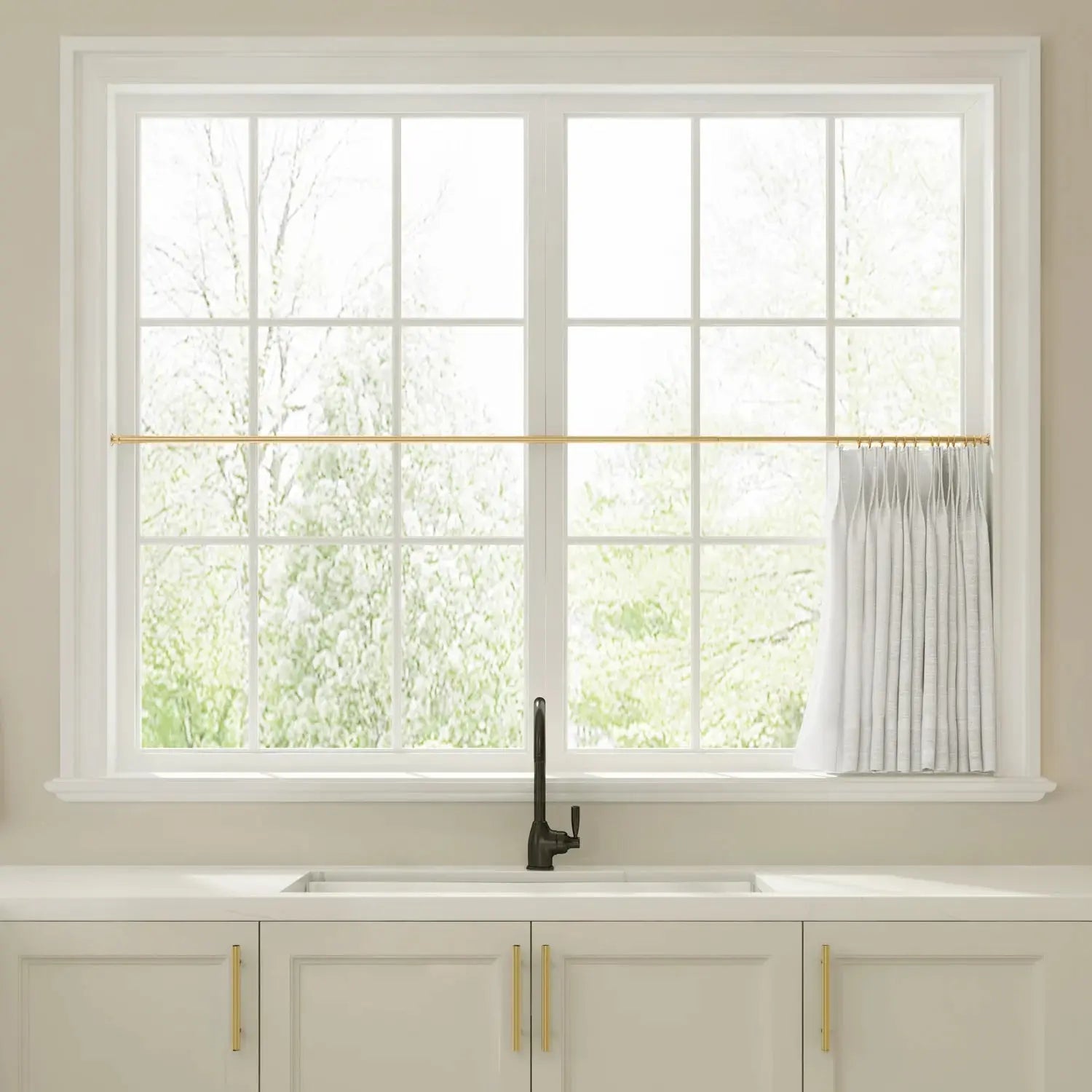 Liz Linen Pleated Cafe Curtains