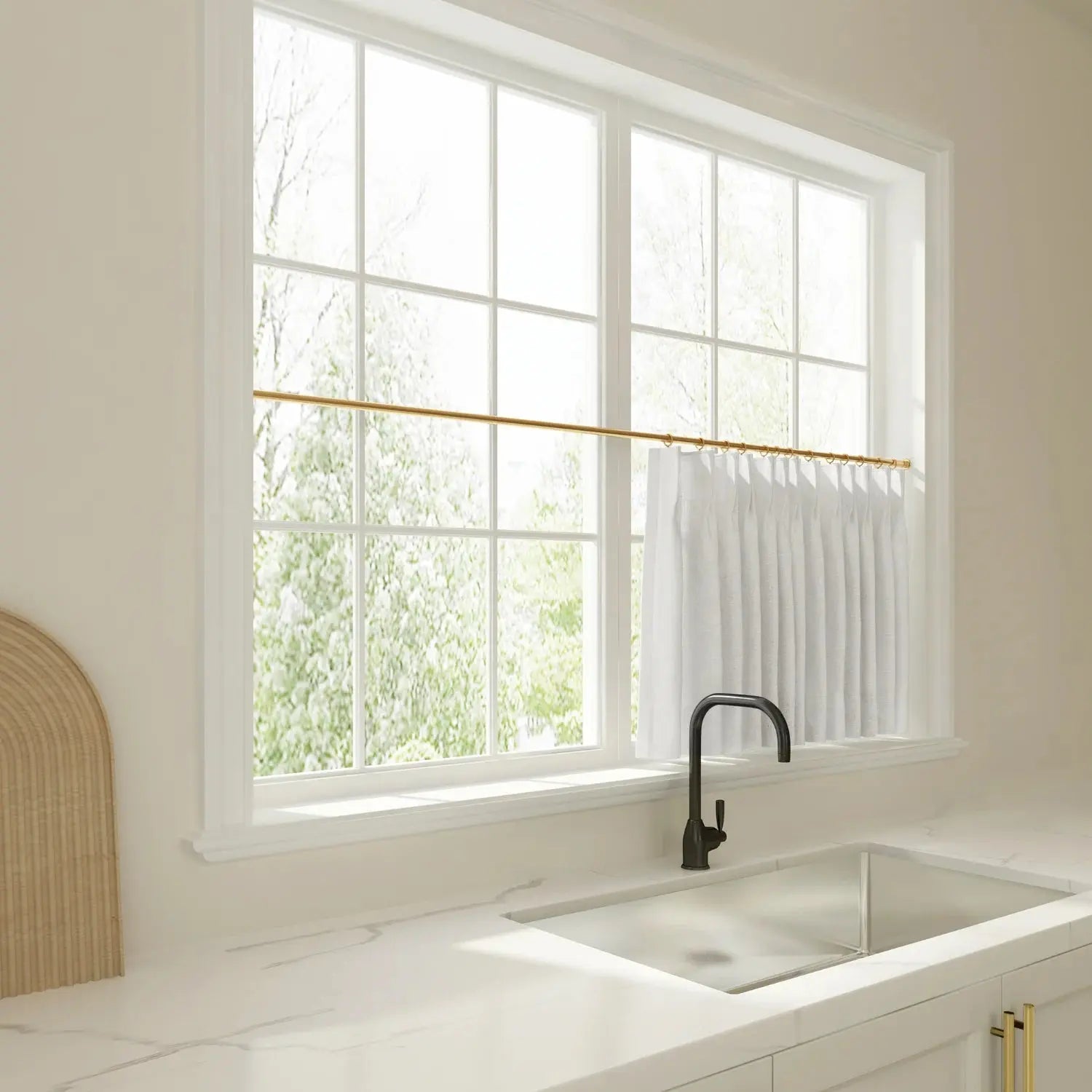 Liz Linen Pleated Cafe Curtains