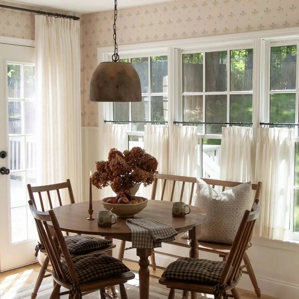 Liz Linen Pleated Cafe Curtains