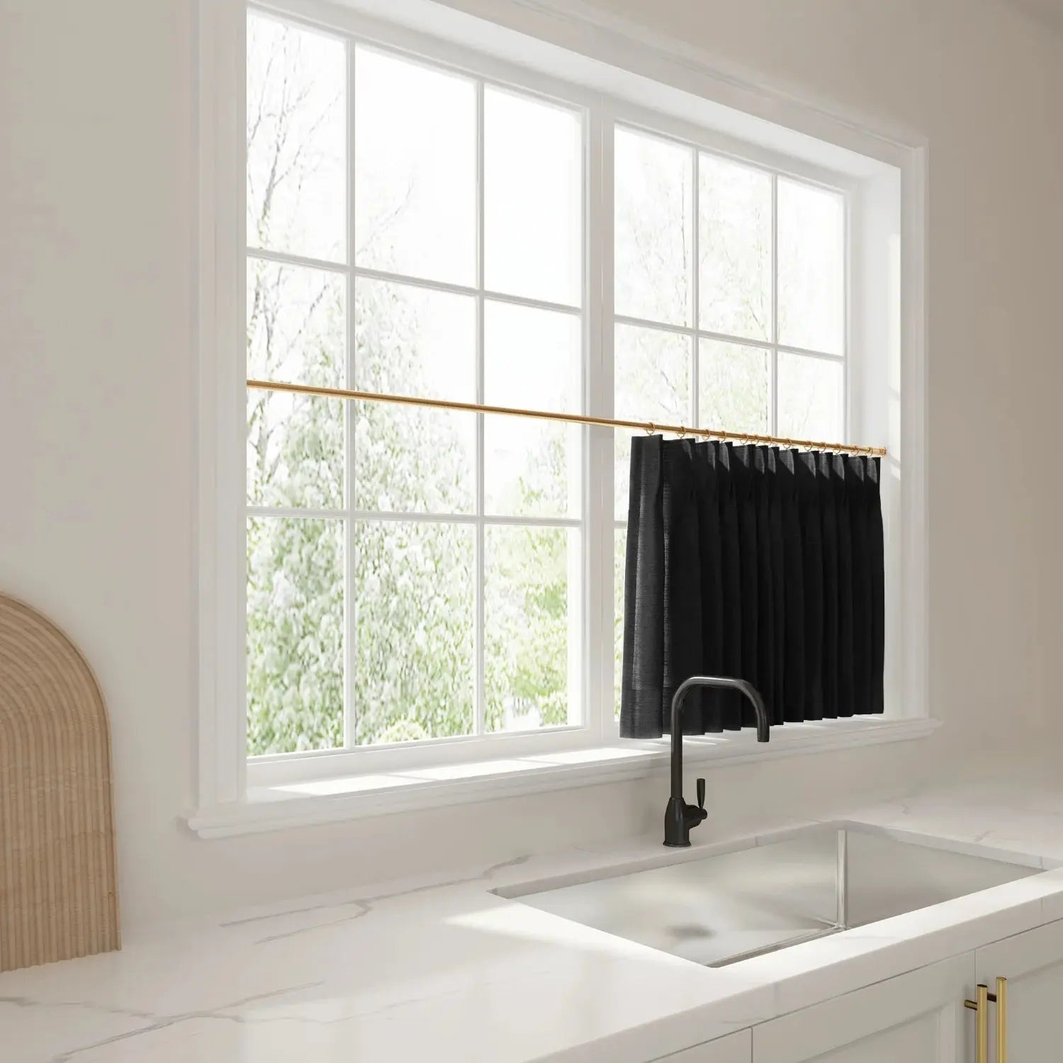 Liz Linen Pleated Cafe Curtains