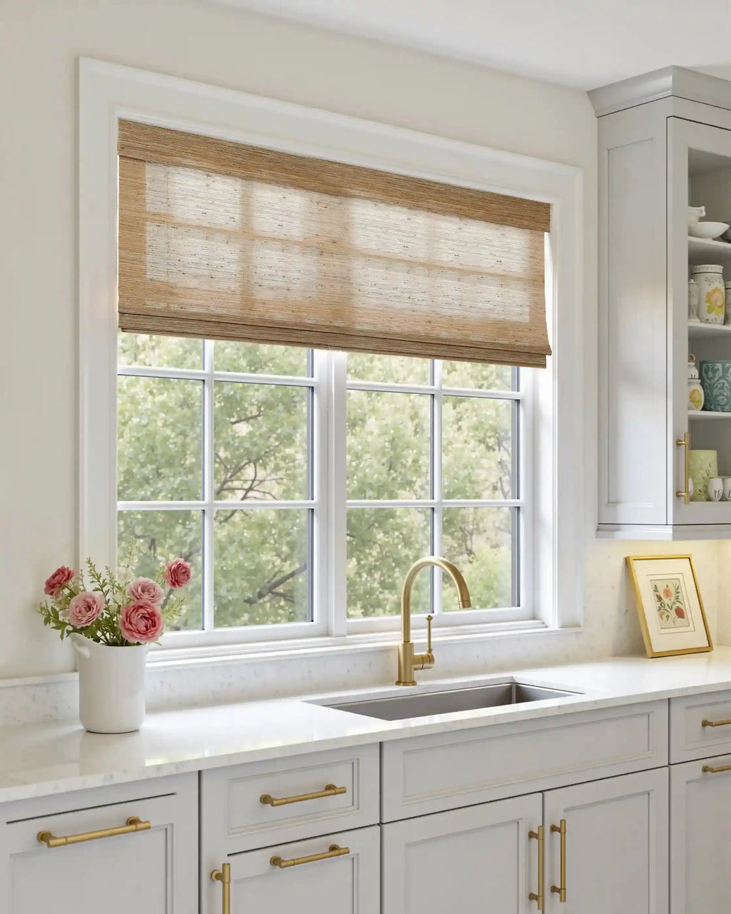 Natural Jute Bamboo Woven Shade - Bark