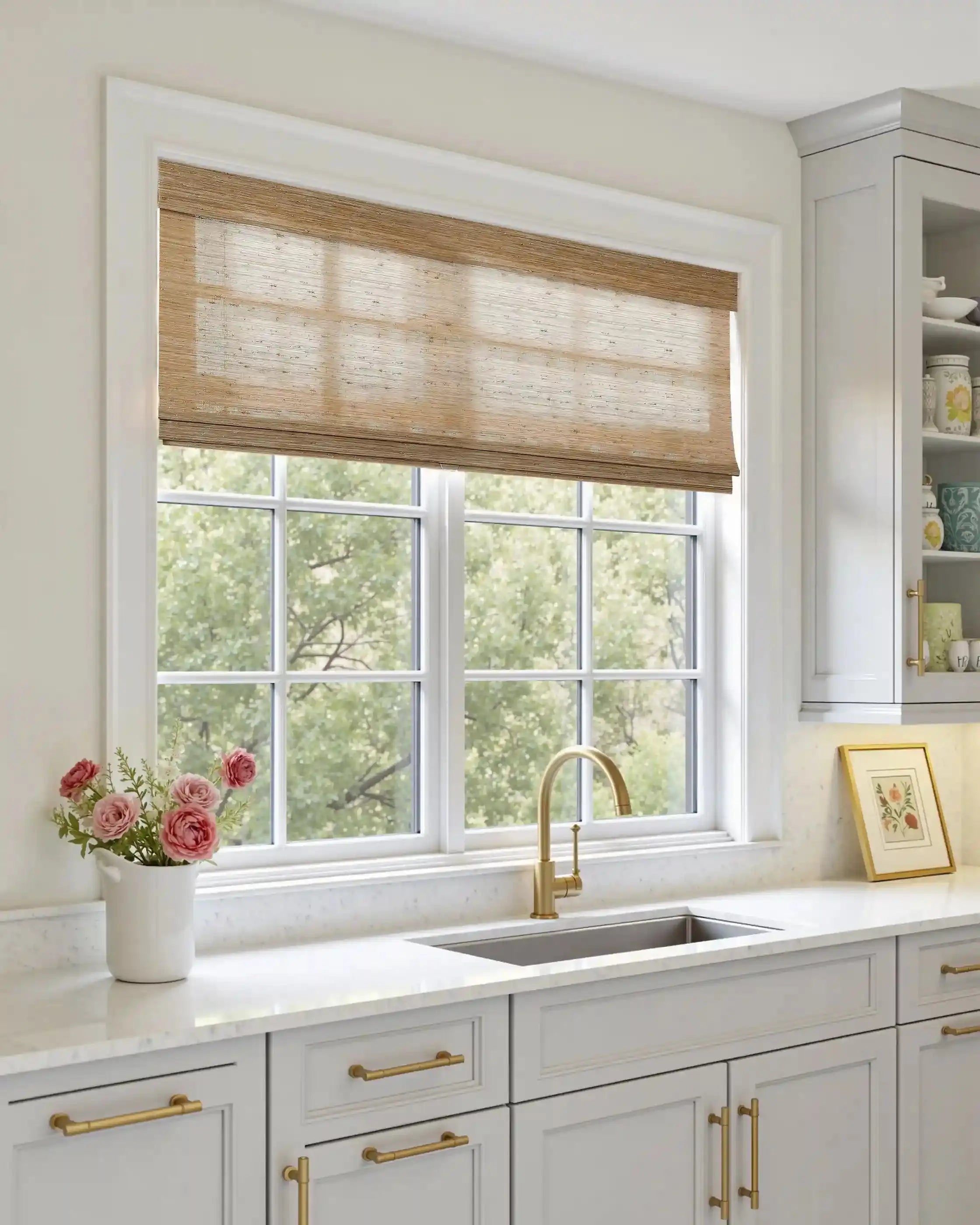 Natural Jute Bamboo Woven Shade - Bark