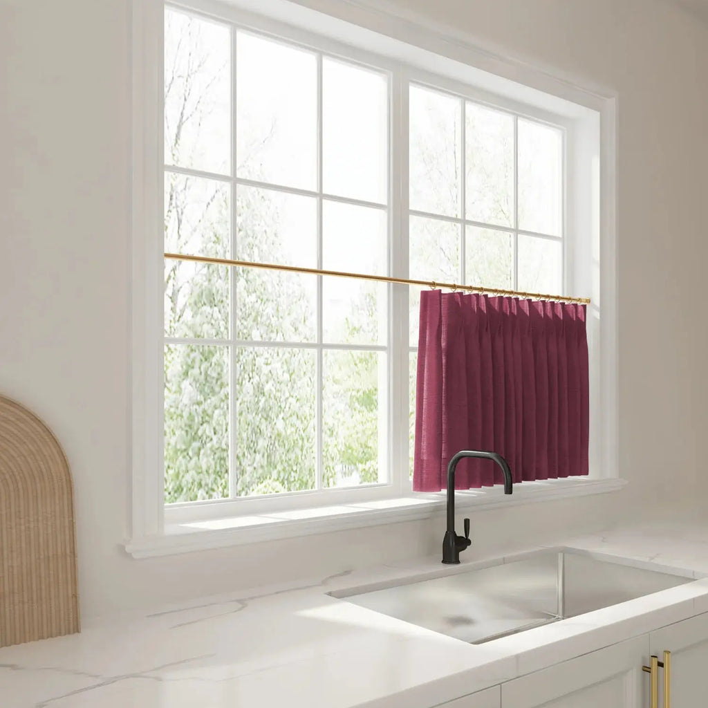 Liz Linen Pleated Cafe Curtains