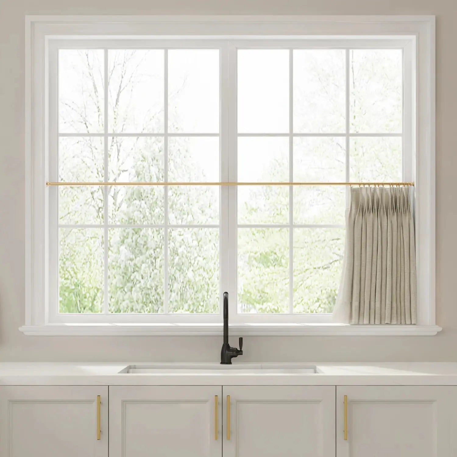 Liz Linen Pleated Cafe Curtains