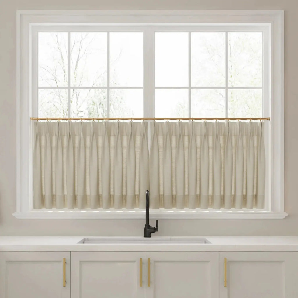 Liz Linen Pleated Cafe Curtains