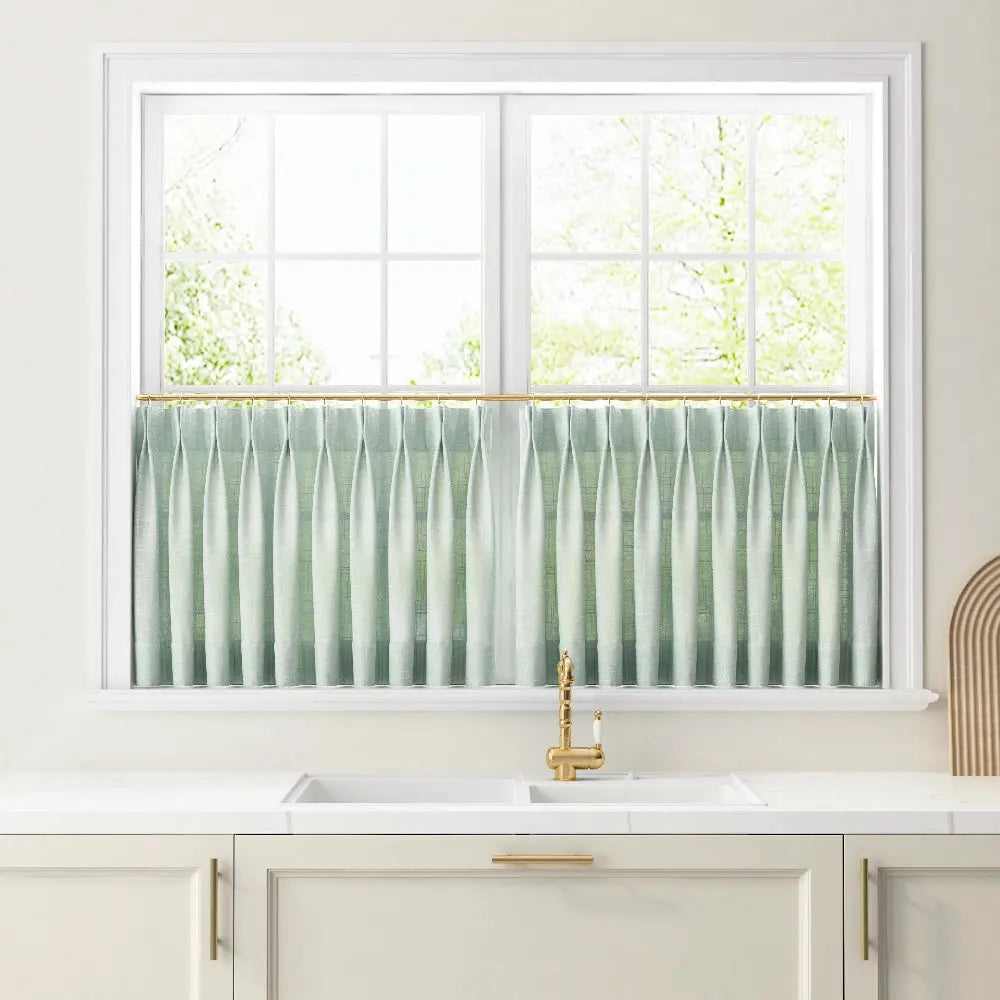 Liz Linen Pleated Cafe Curtains