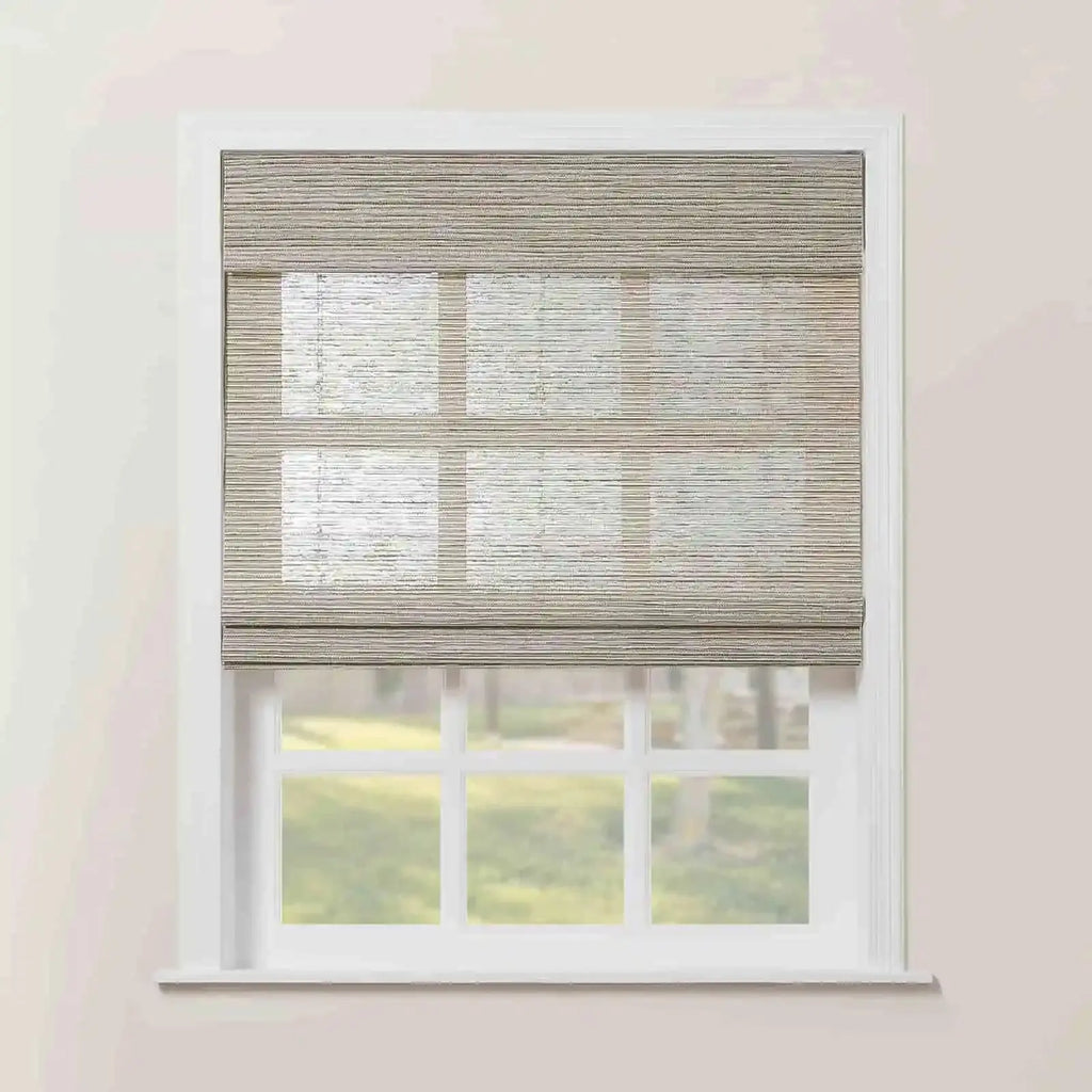 Rae Natural Ramie Flax Woven Wood Shades - Series C