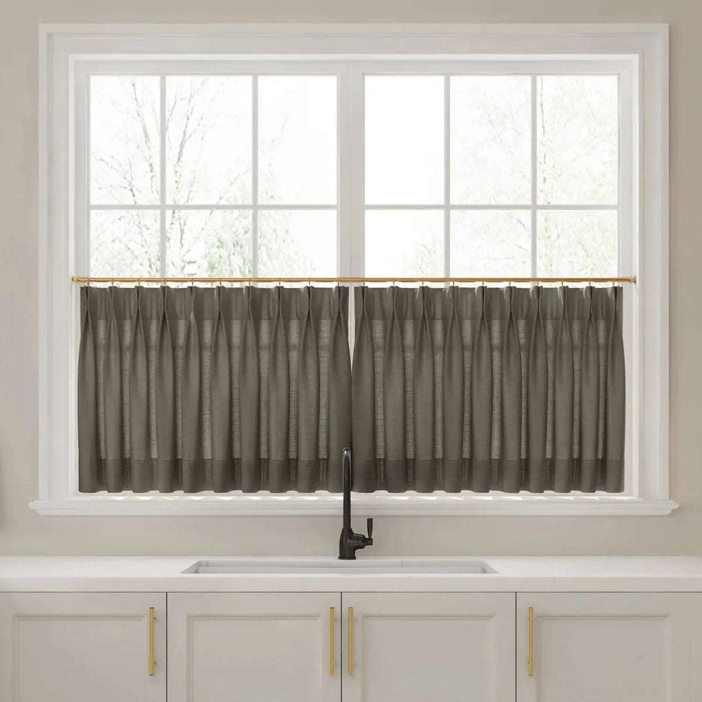 Liz Linen Pleated Cafe Curtains