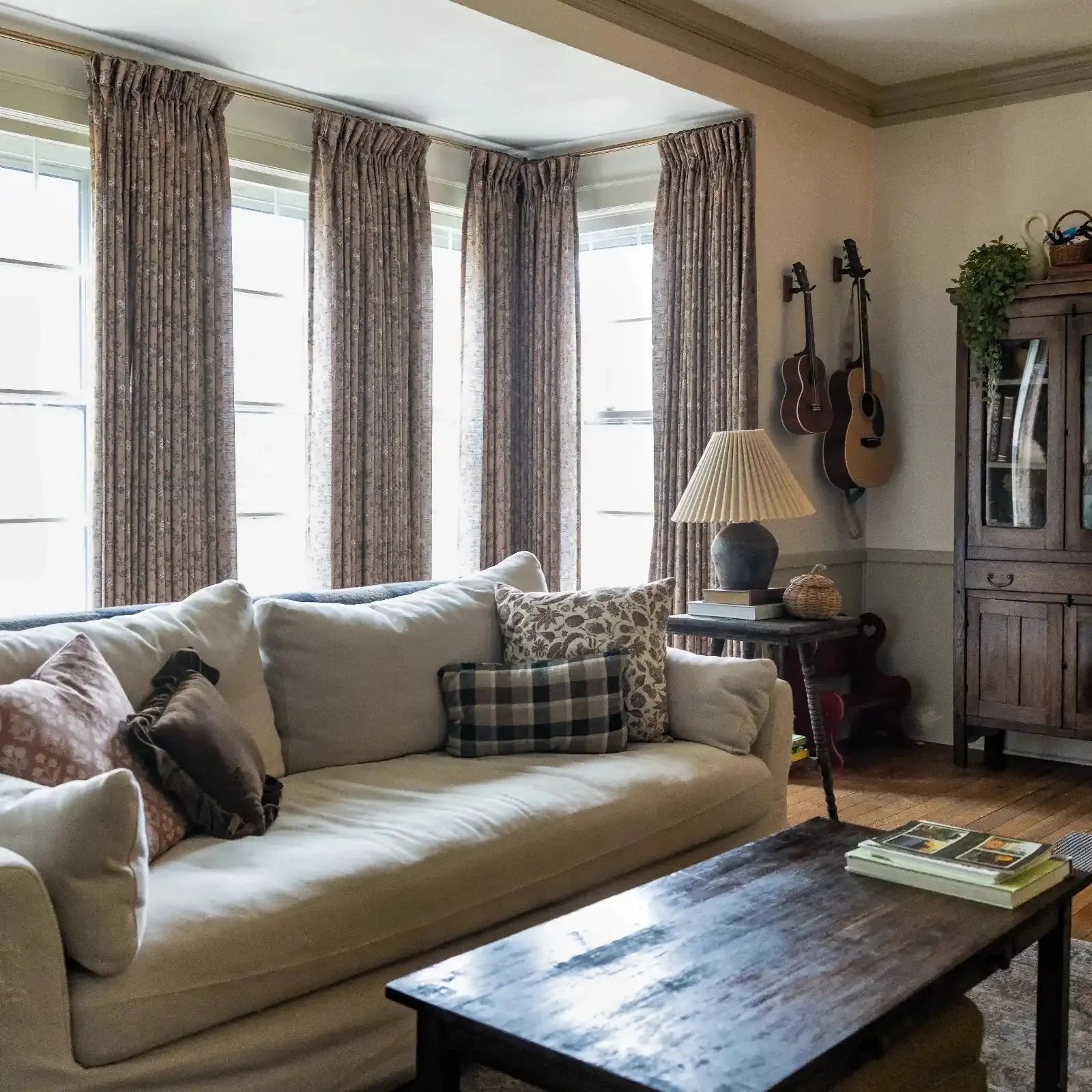 Sara Le Print Linen Drapery Pleated