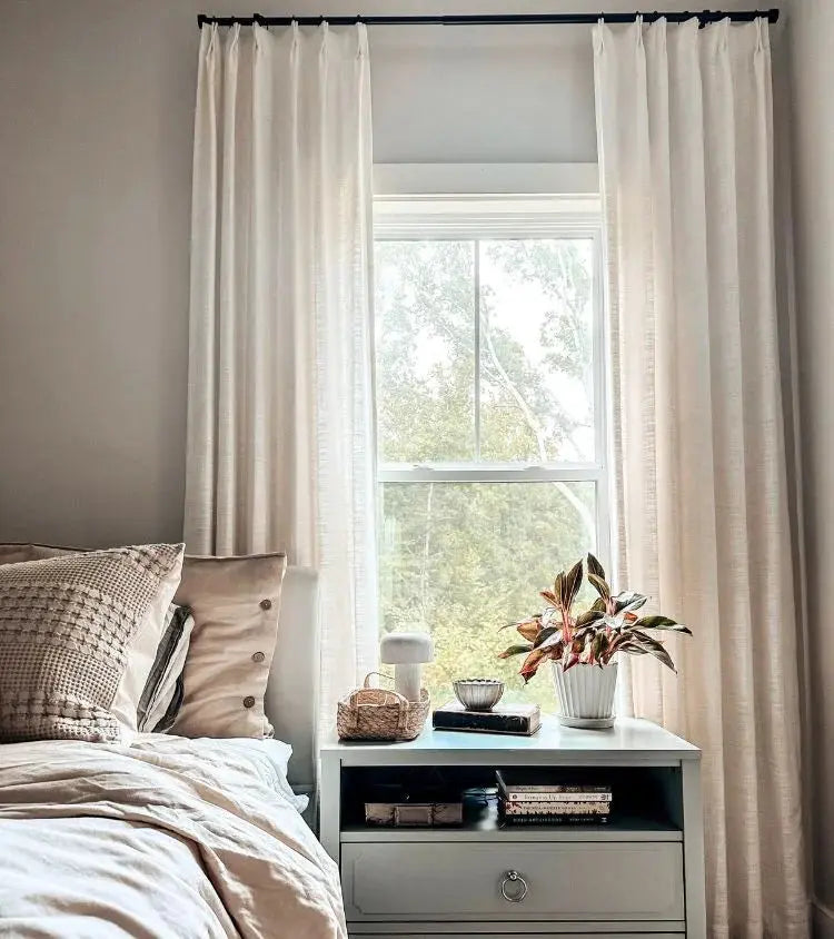 Liz Linen Pinch Pleat Ready Made Curtain with Blackout Thermal Lining