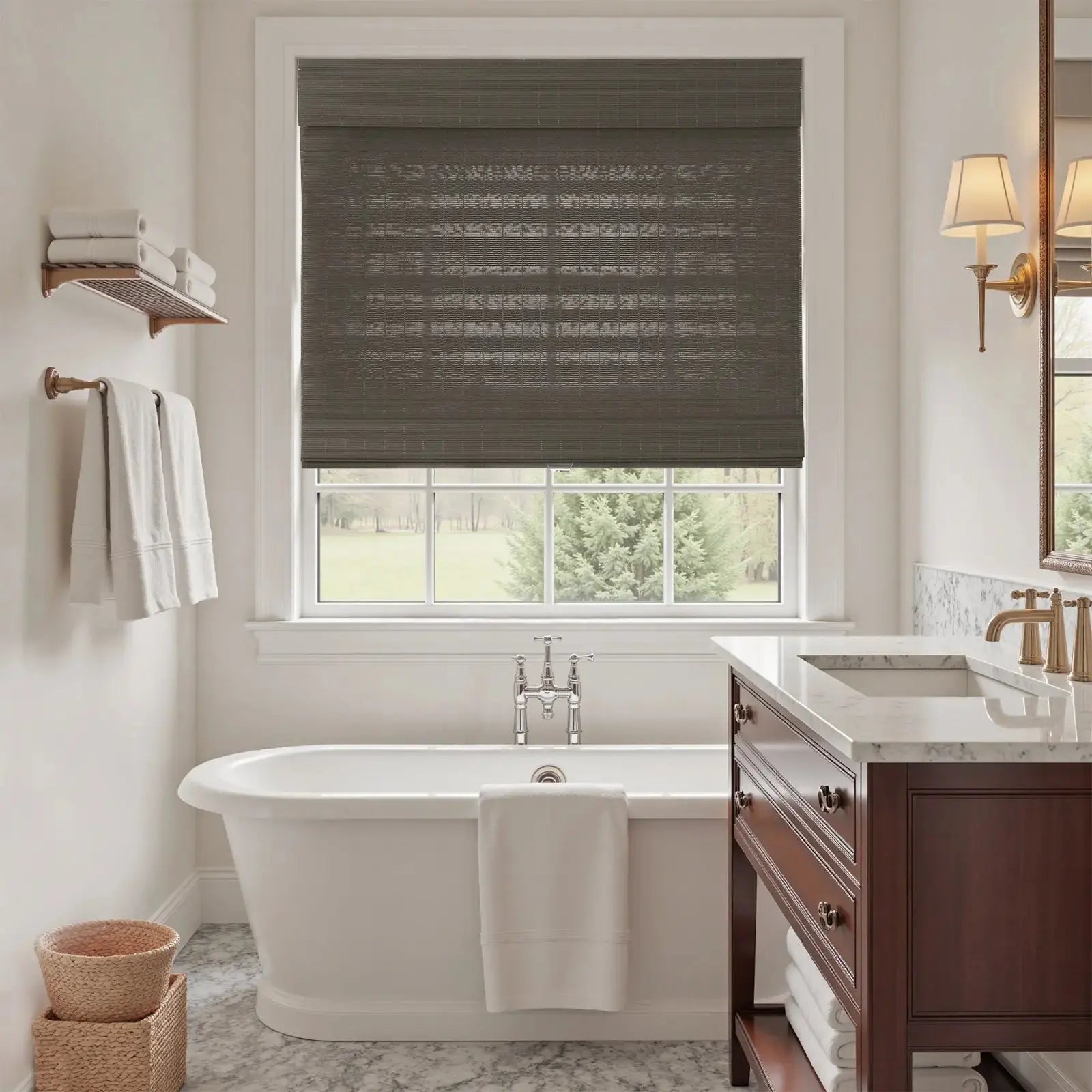 Sybil Bamboo Roman Shade Cordless