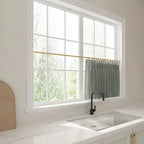 Liz Linen Pleated Cafe Curtains