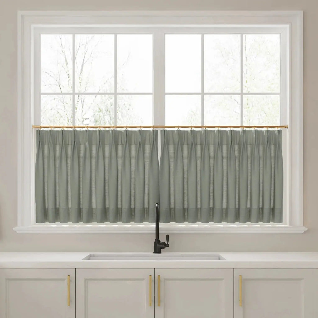 Liz Linen Pleated Cafe Curtains