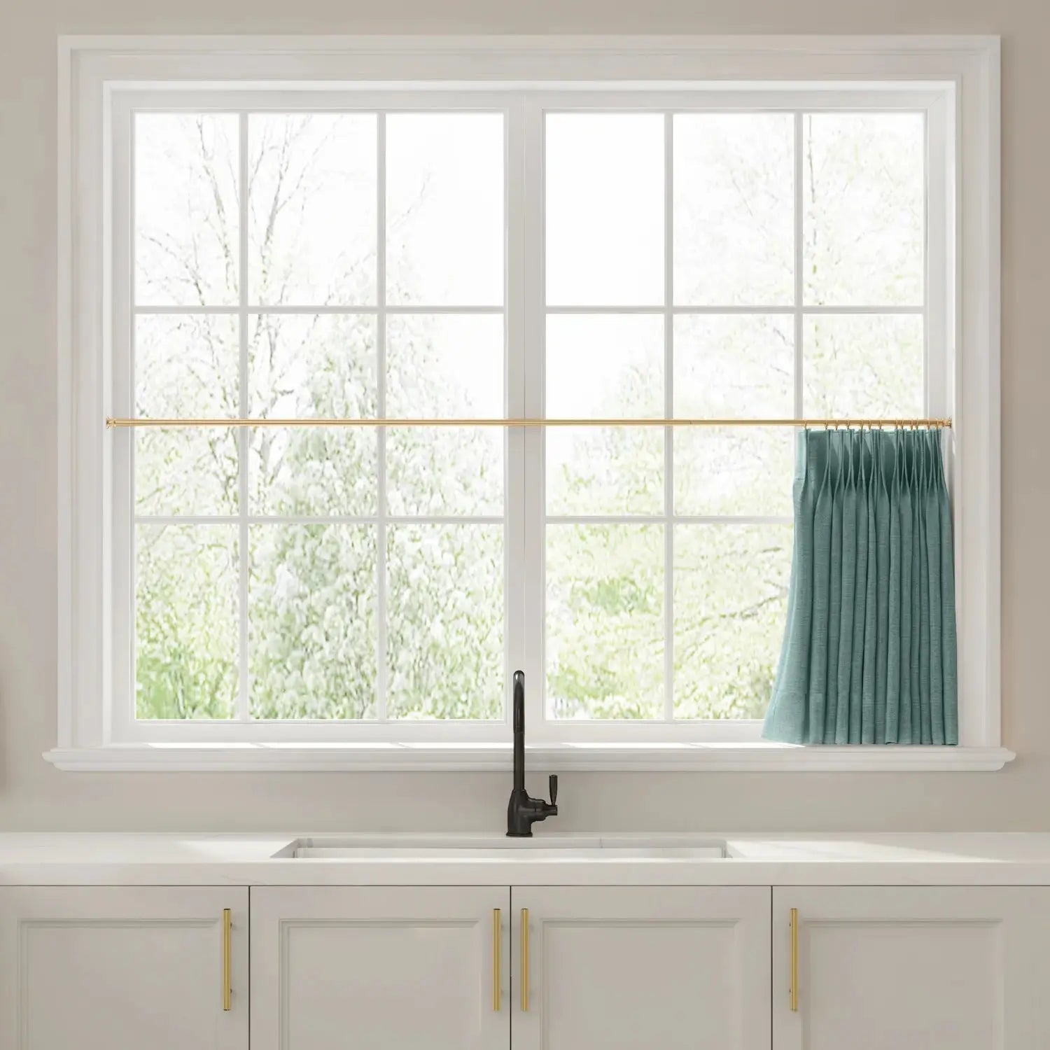 Liz Linen Pleated Cafe Curtains