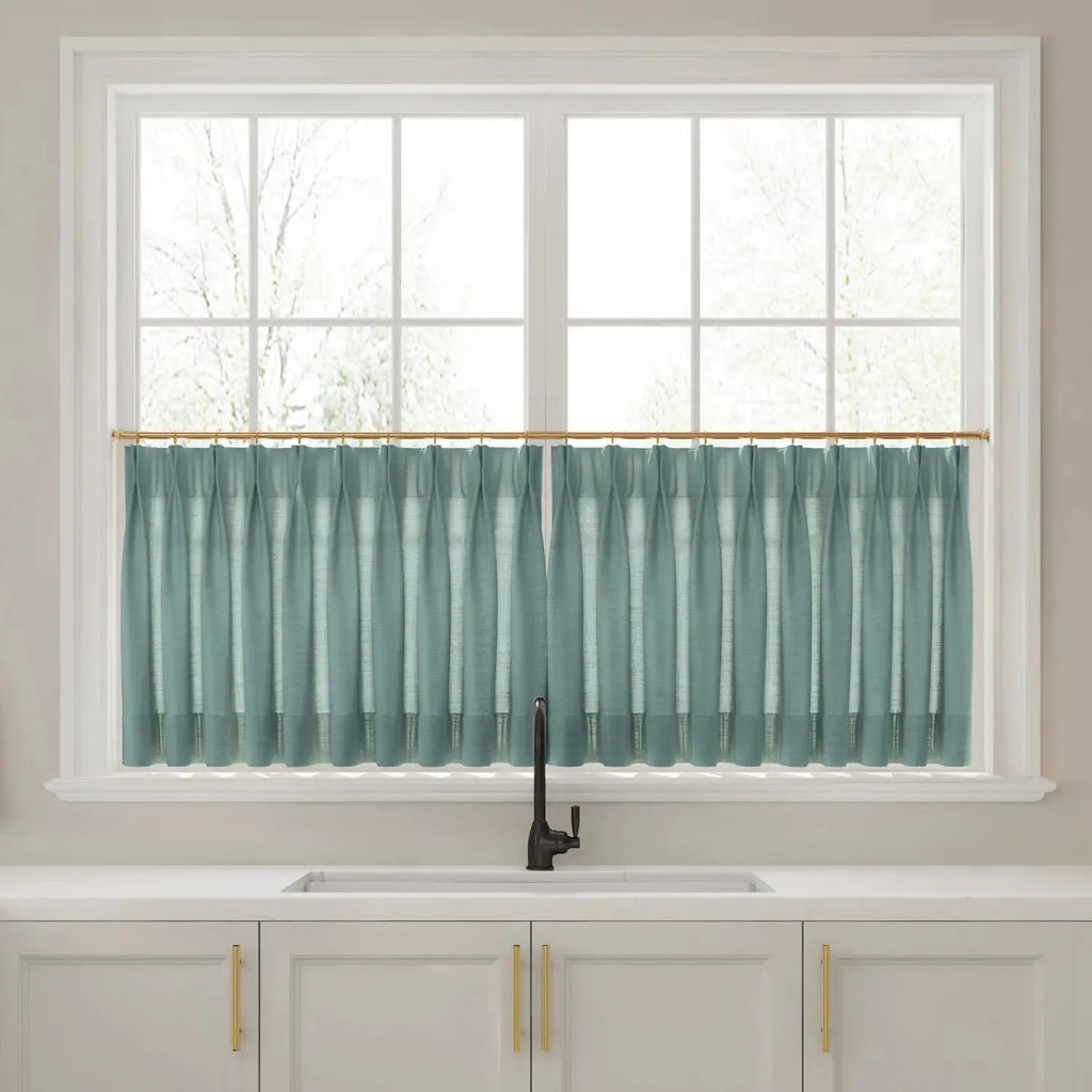 Liz Linen Pleated Cafe Curtains
