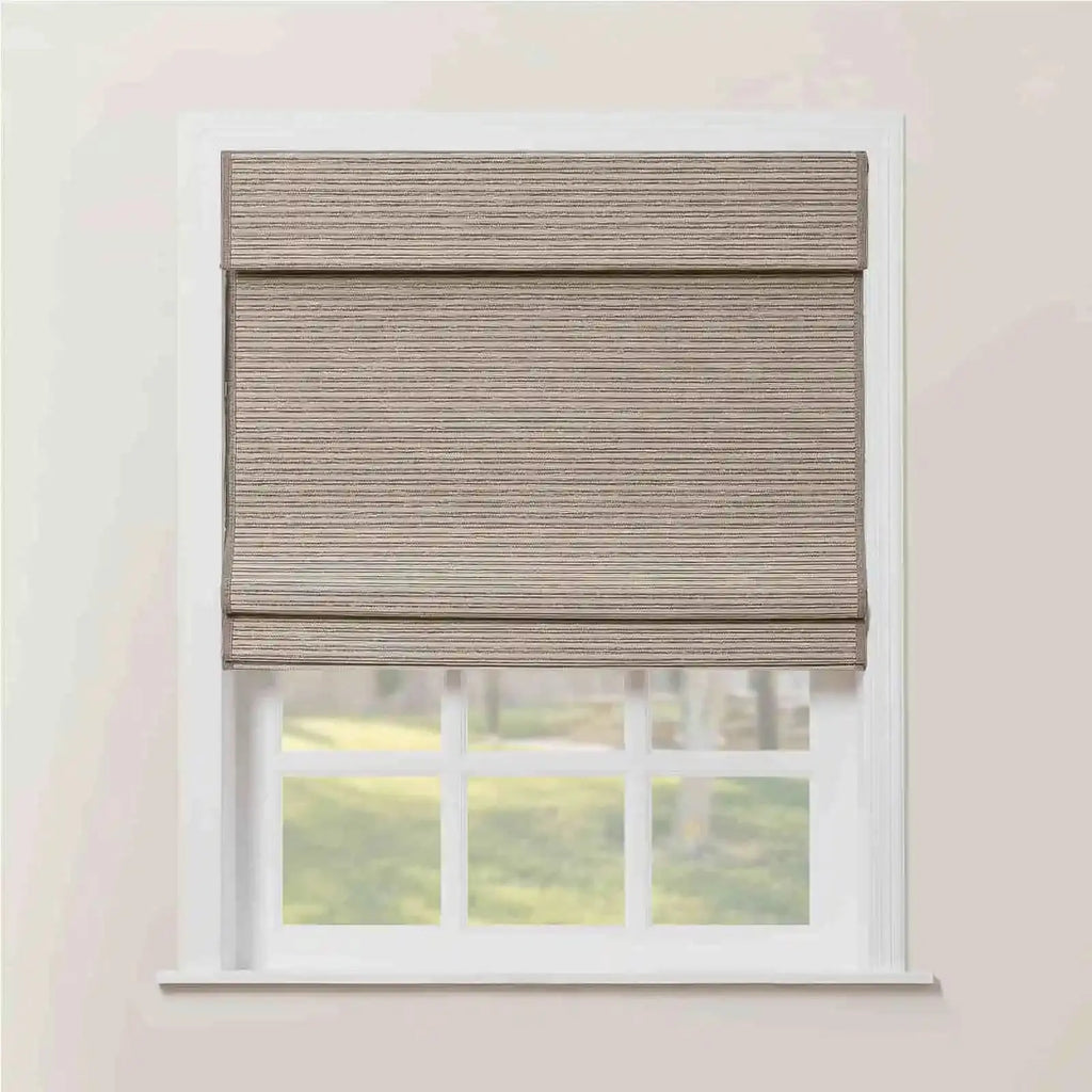 Rae Natural Ramie Flax Woven Wood Shades - Series C