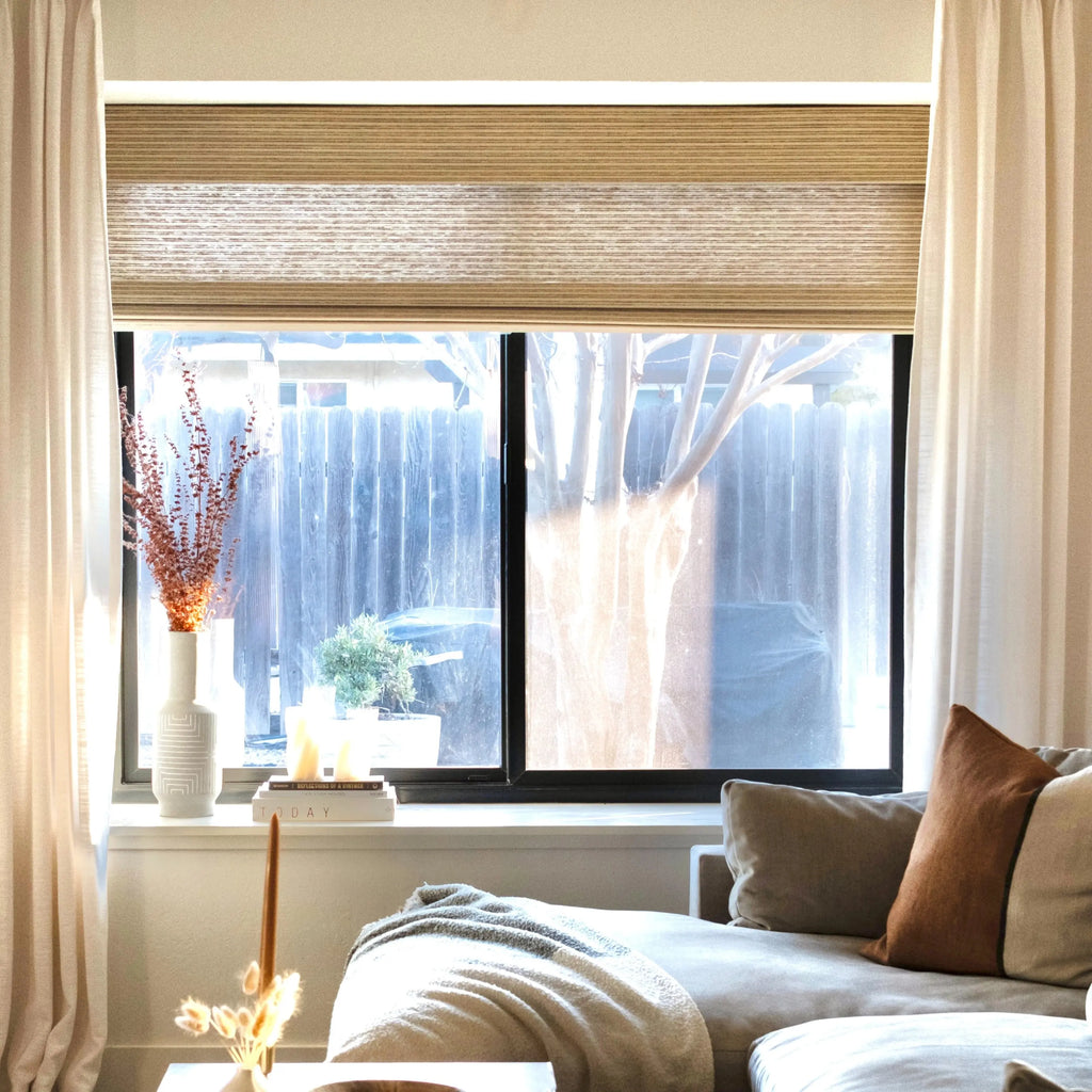 Rae Natural Ramie Flax Woven Wood Shades - Series C