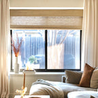 Rae Natural Ramie Flax Woven Wood Shades - Series C