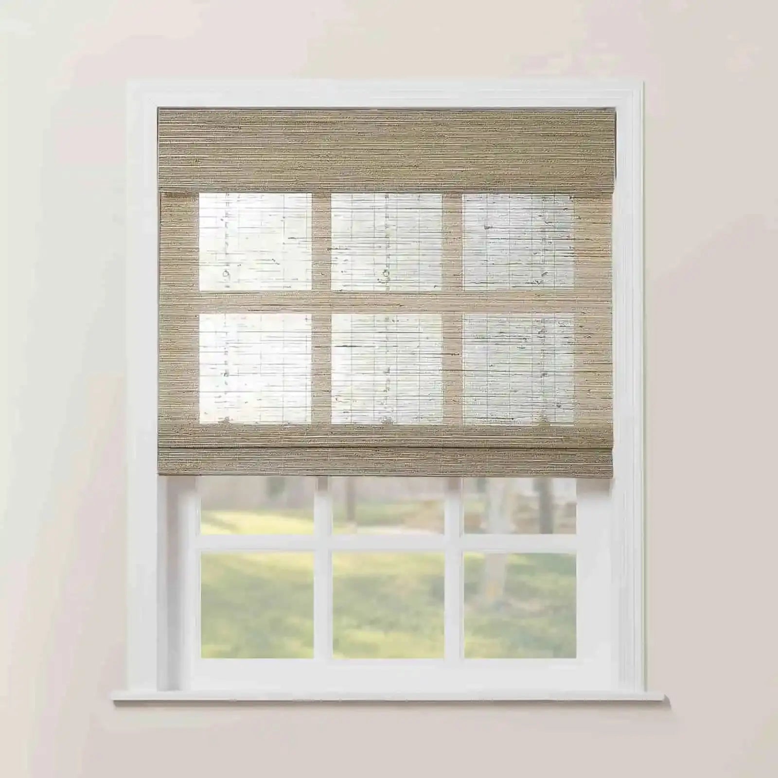 Rae Natural Ramie Flax Woven Wood Shades - Series C