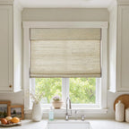 Rae Natural Ramie Flax Woven Wood Shades - Series C