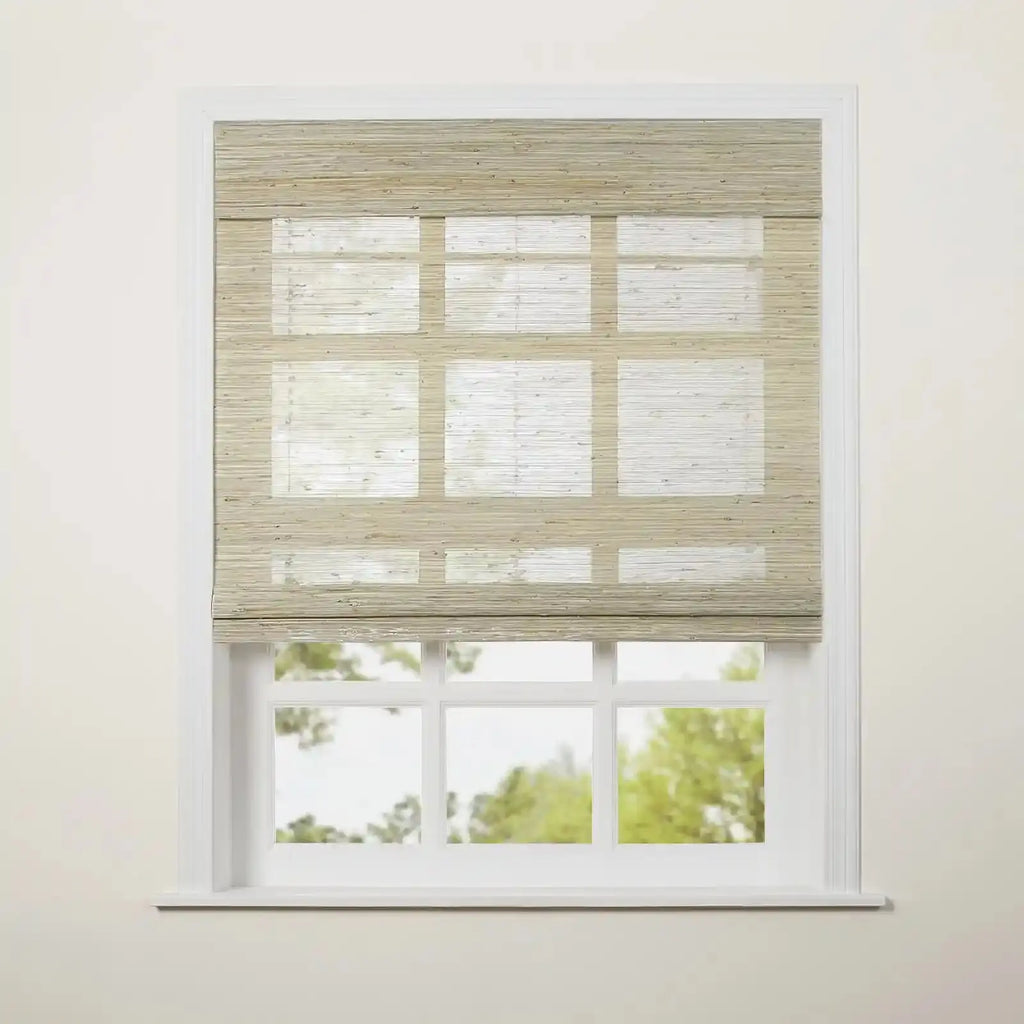 Rae Natural Ramie Flax Woven Wood Shades - Series C