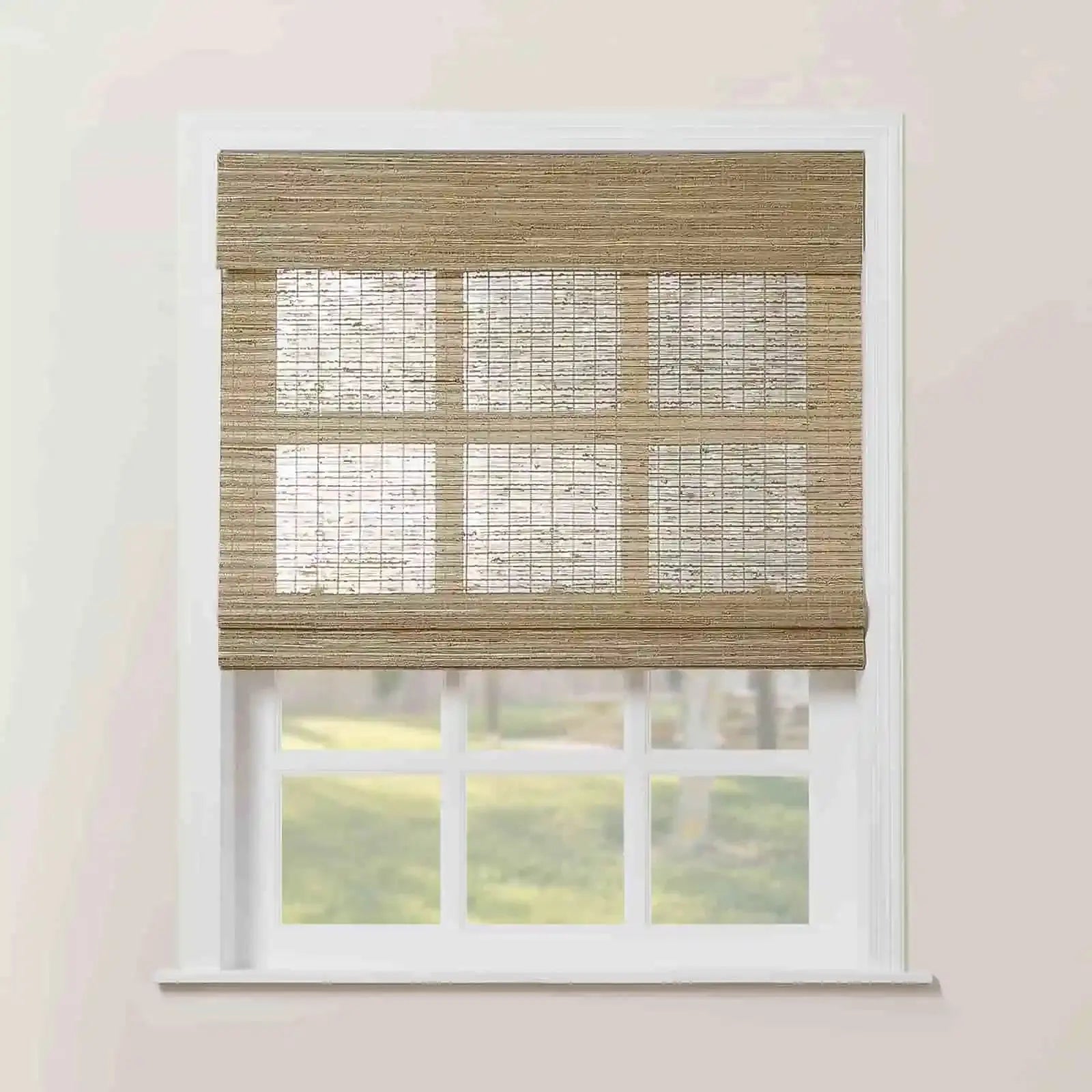 Rae Natural Ramie Flax Woven Wood Shades - Series C
