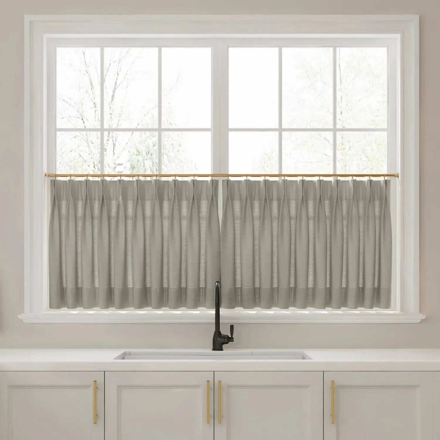 Liz Linen Pleated Cafe Curtains