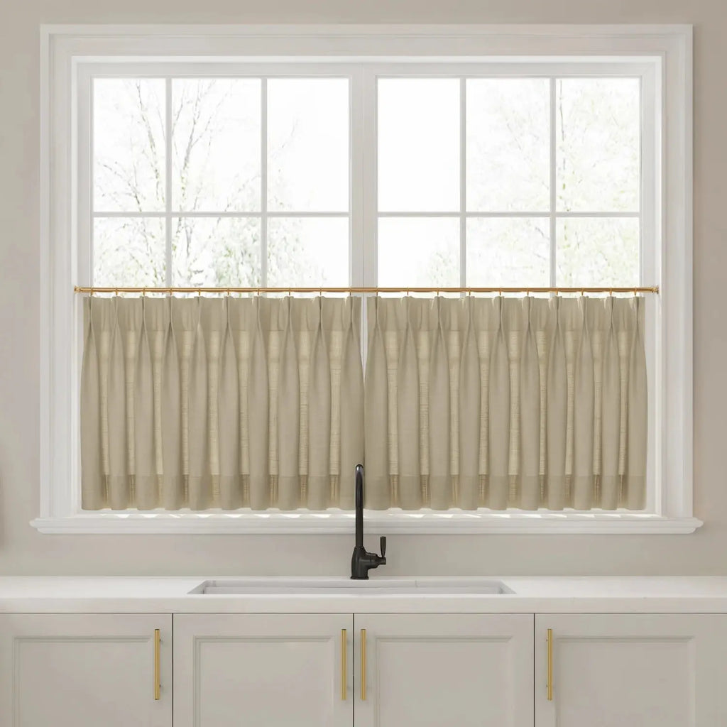 Liz Linen Pleated Cafe Curtains