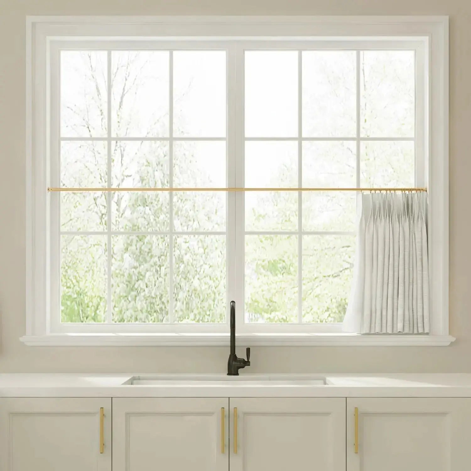 Liz Linen Pleated Cafe Curtains