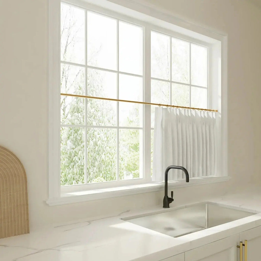 Liz Linen Pleated Cafe Curtains