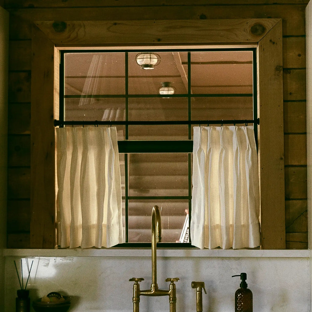 Liz Linen Pleated Cafe Curtains