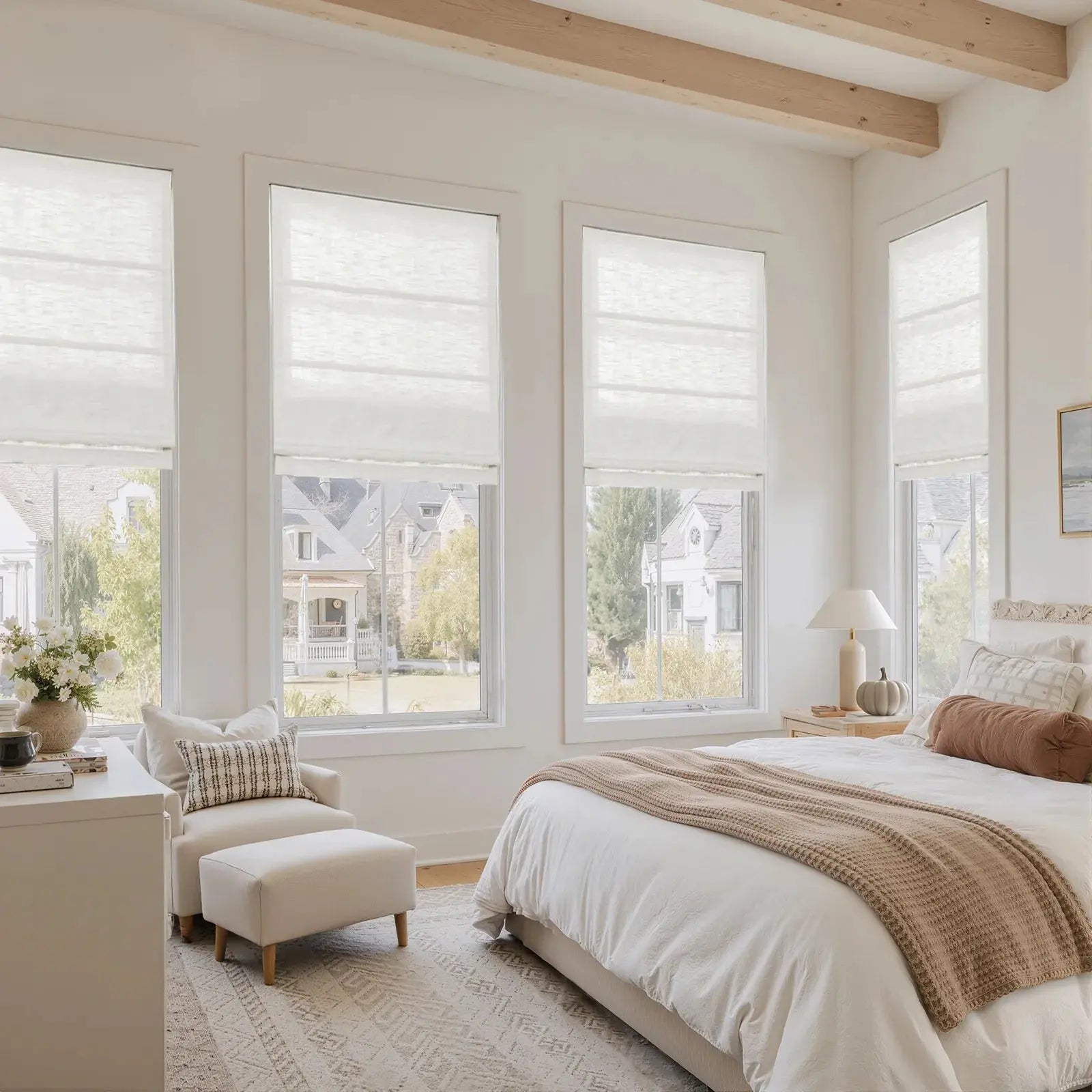 Liz Linen Roman Shade Cordless