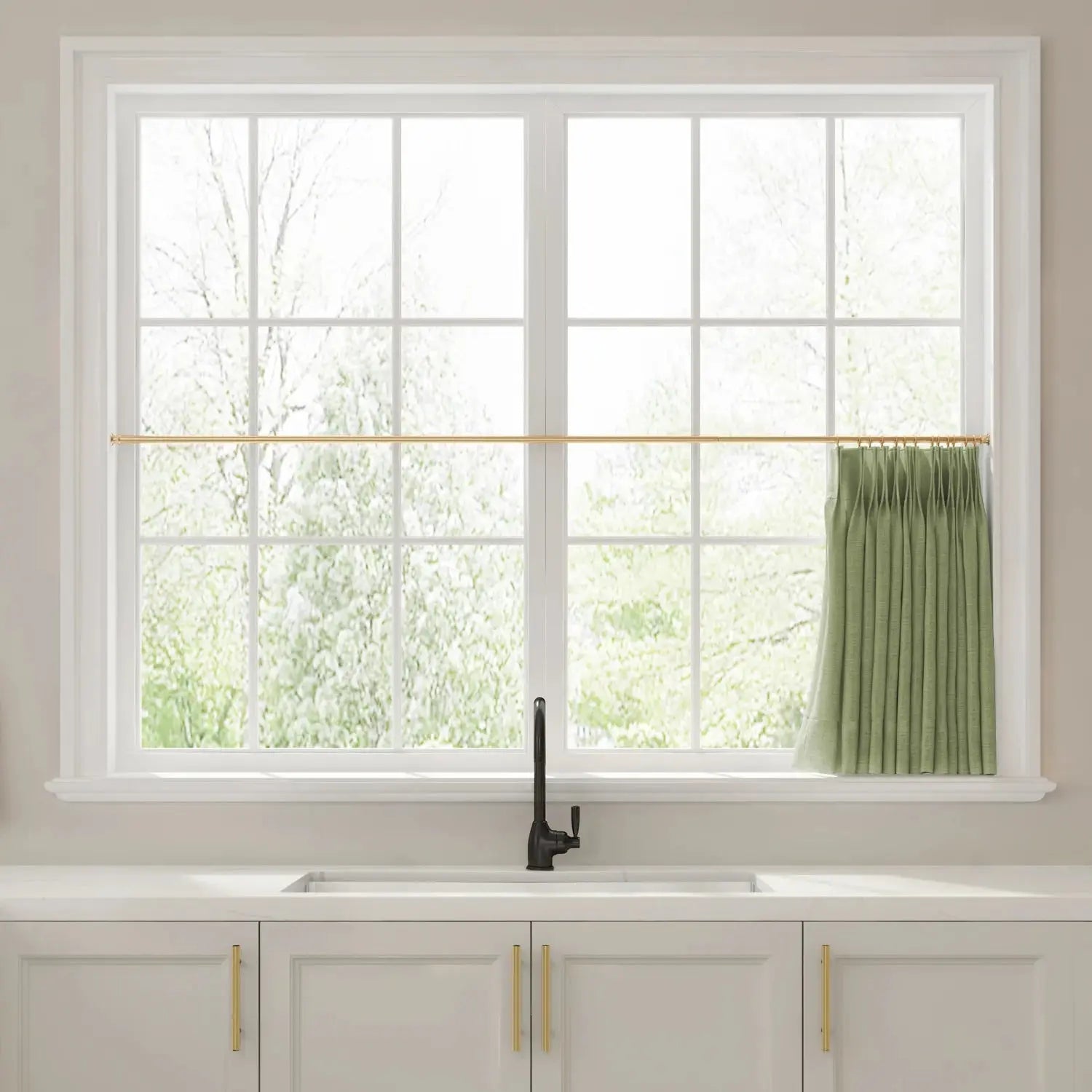 Liz Linen Pleated Cafe Curtains