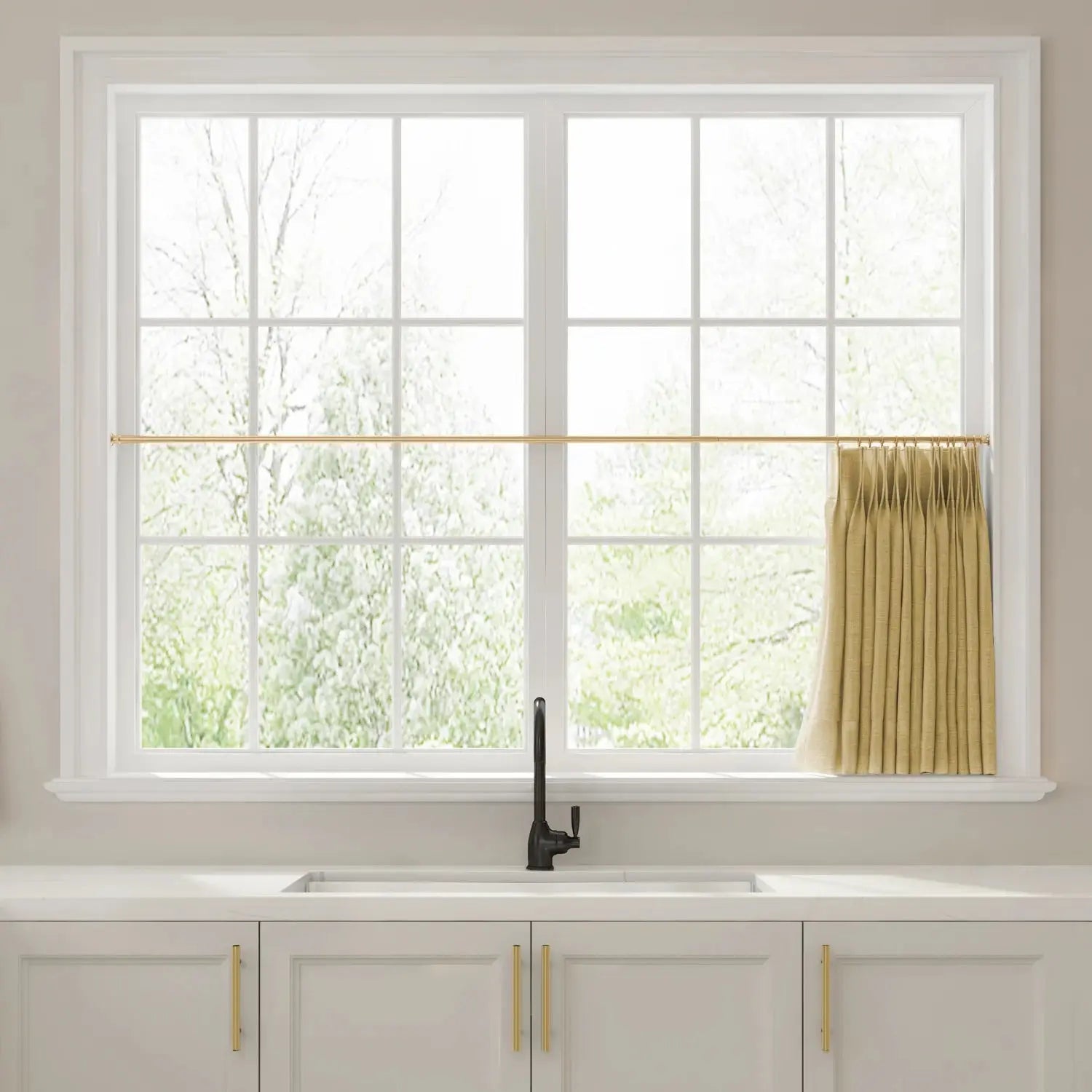 Liz Linen Pleated Cafe Curtains