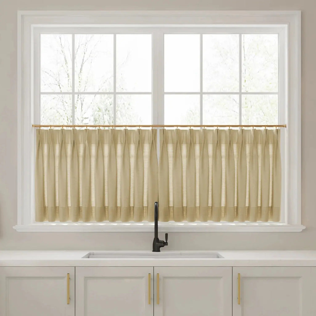 Liz Linen Pleated Cafe Curtains