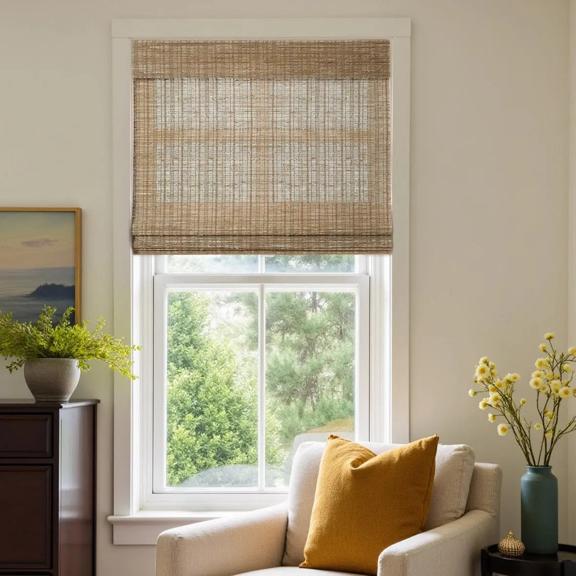 Natural Jute Bamboo Woven Shade - Cinnamon