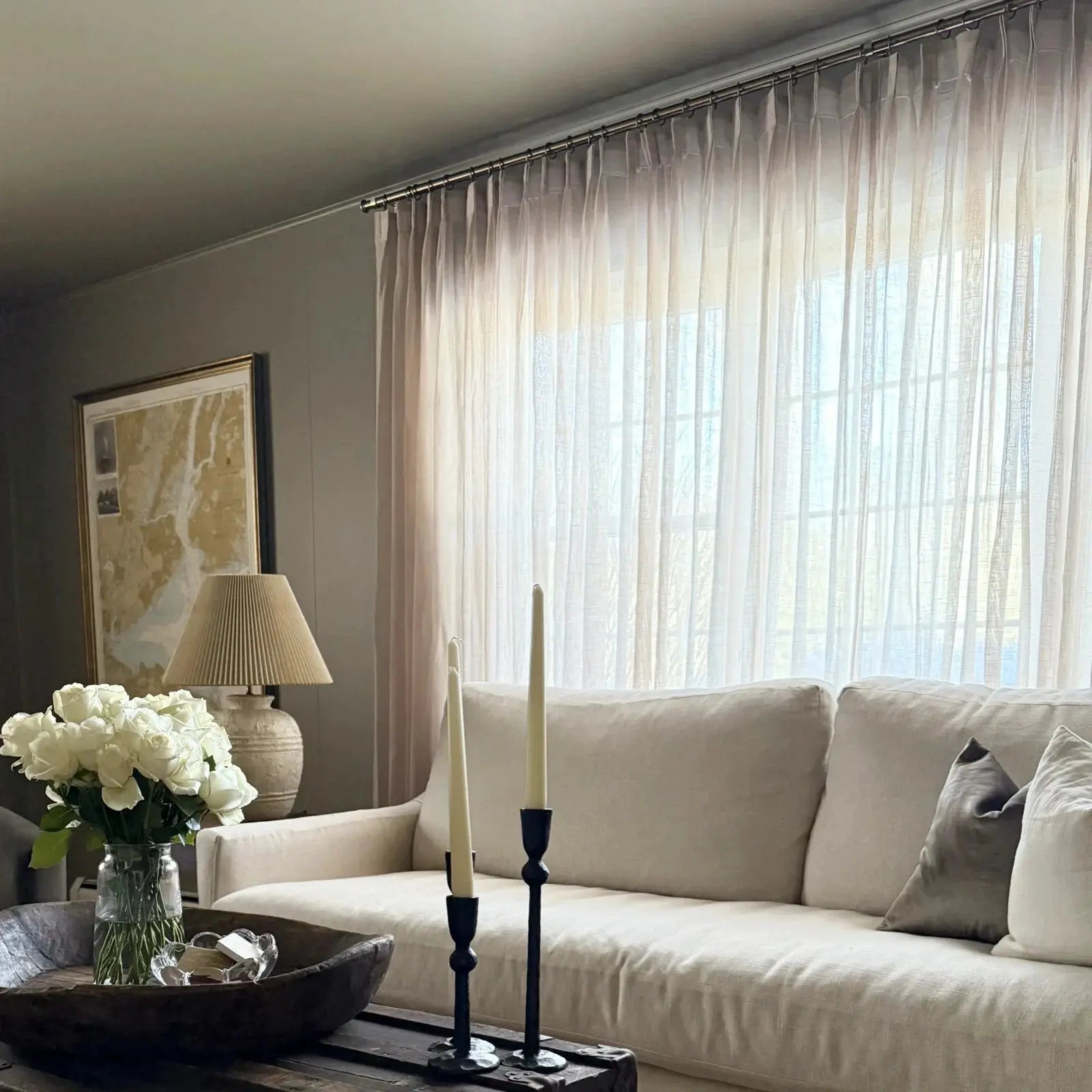 Flynn Airy Lightweight Sheer Curtain Pleated